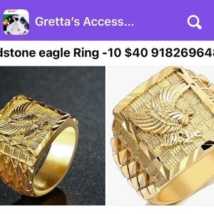 Goldstone Eagle Ring